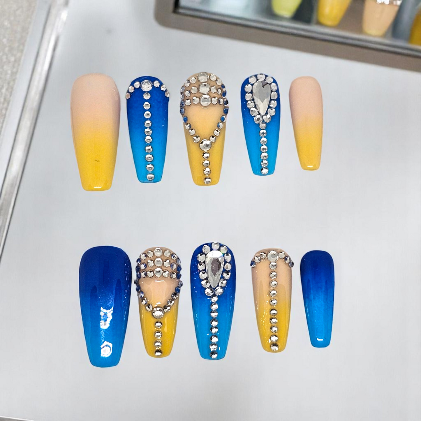 Golden Sunset Press On Nails