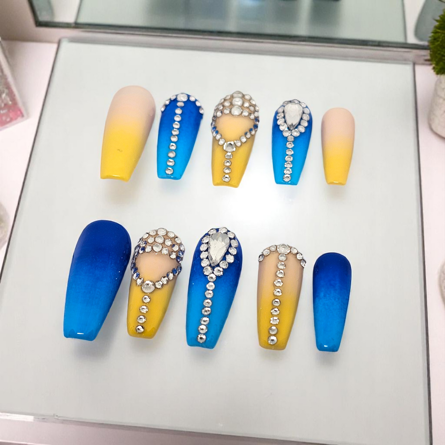 Golden Sunset Press On Nails