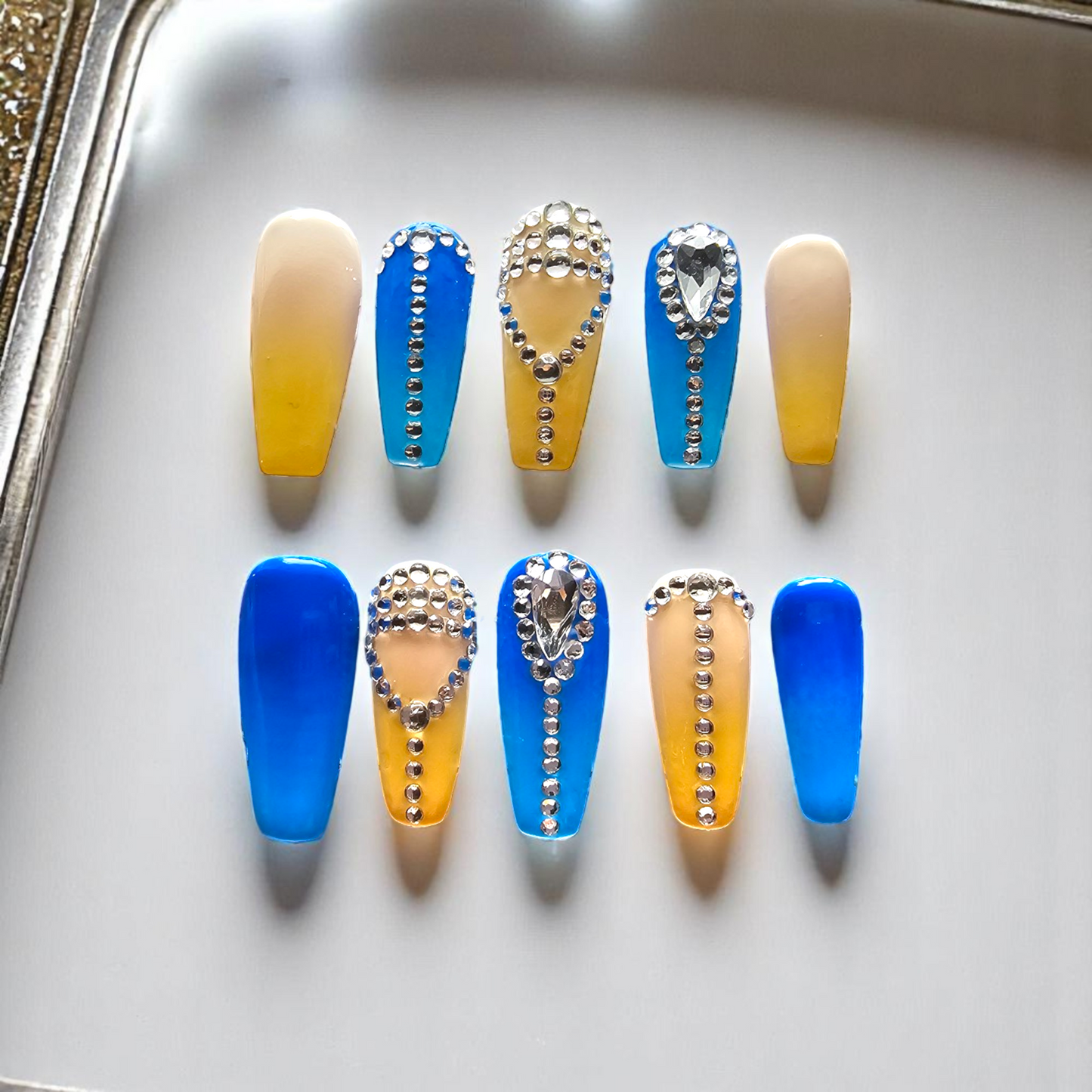 Golden Sunset Press On Nails