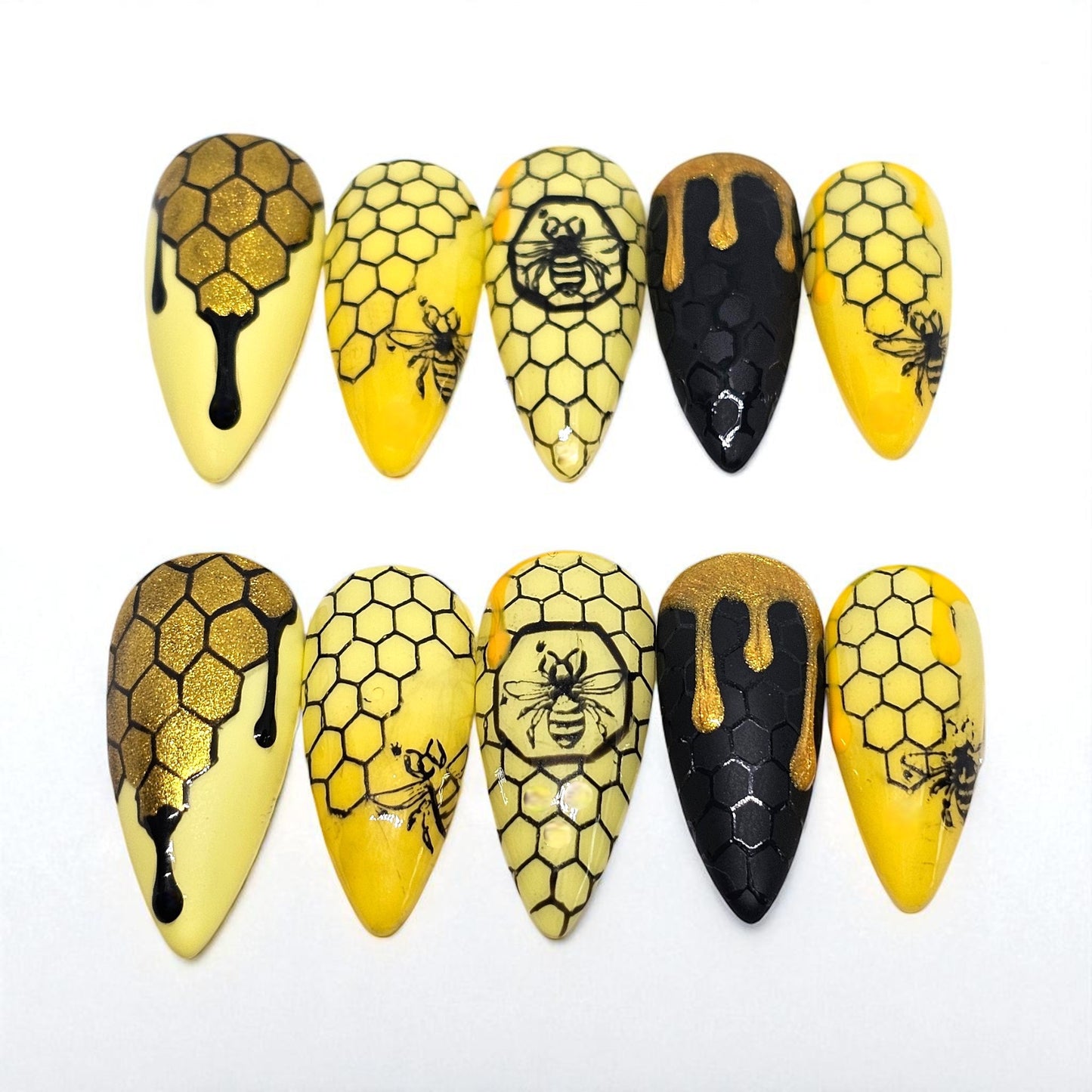 Honey Bee Press On Nails