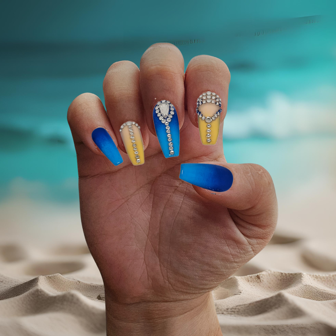 Golden Sunset Press On Nails