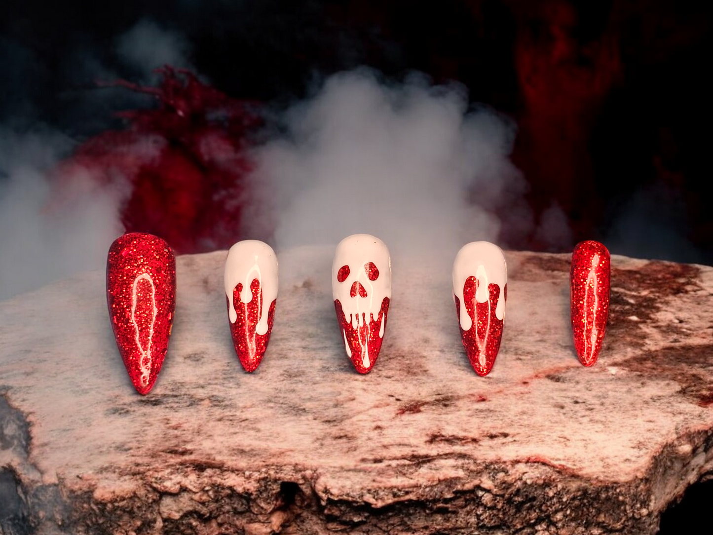 Blood Moon Skull Press On Nails