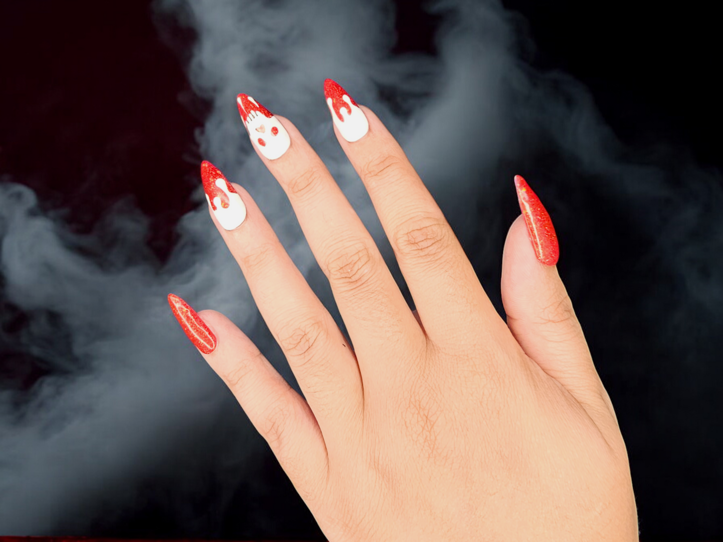 Blood Moon Skull Press On Nails