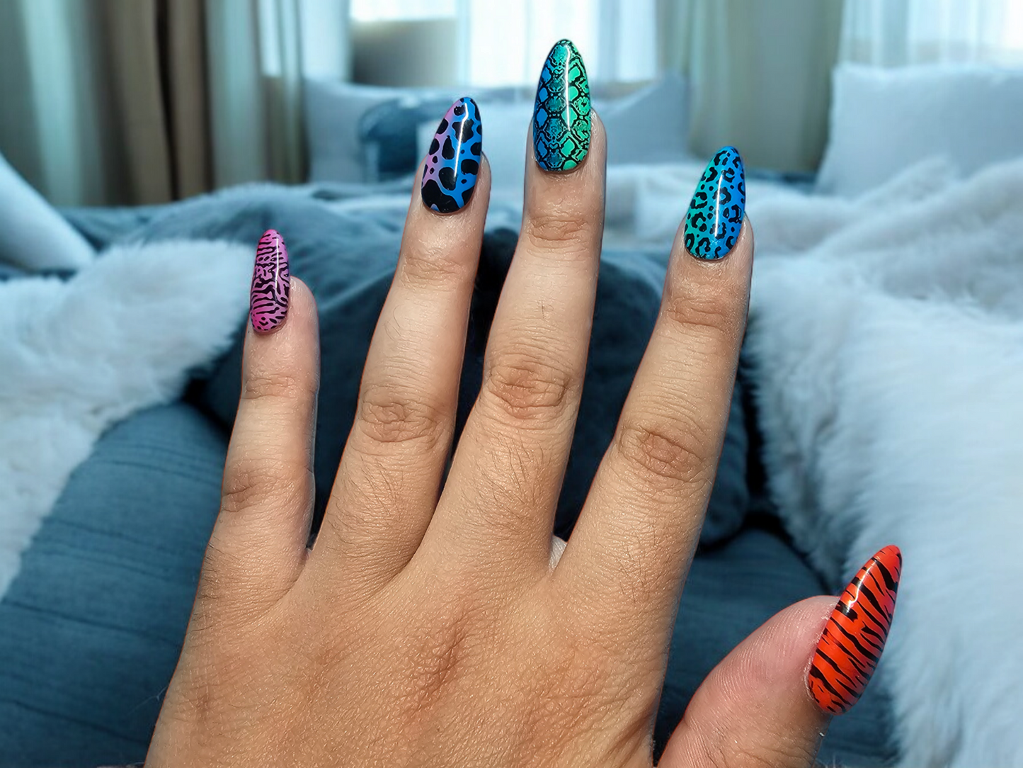 Rainbow Safari Press On Nails