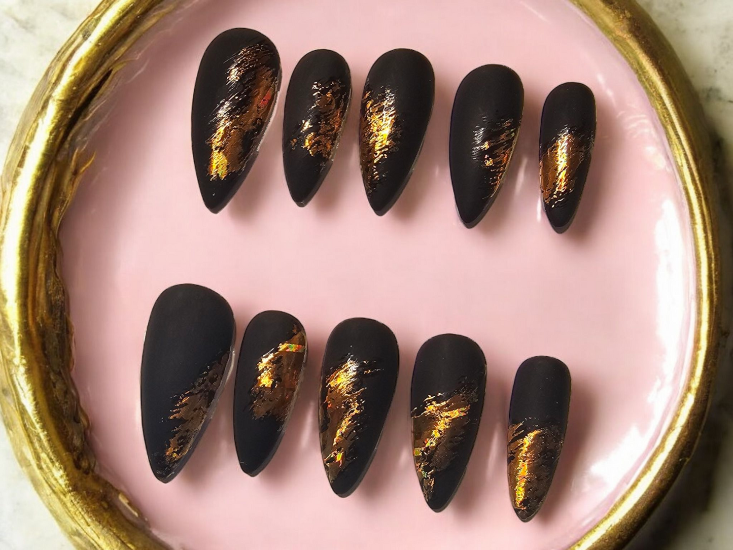 Matte Black Press On Nails