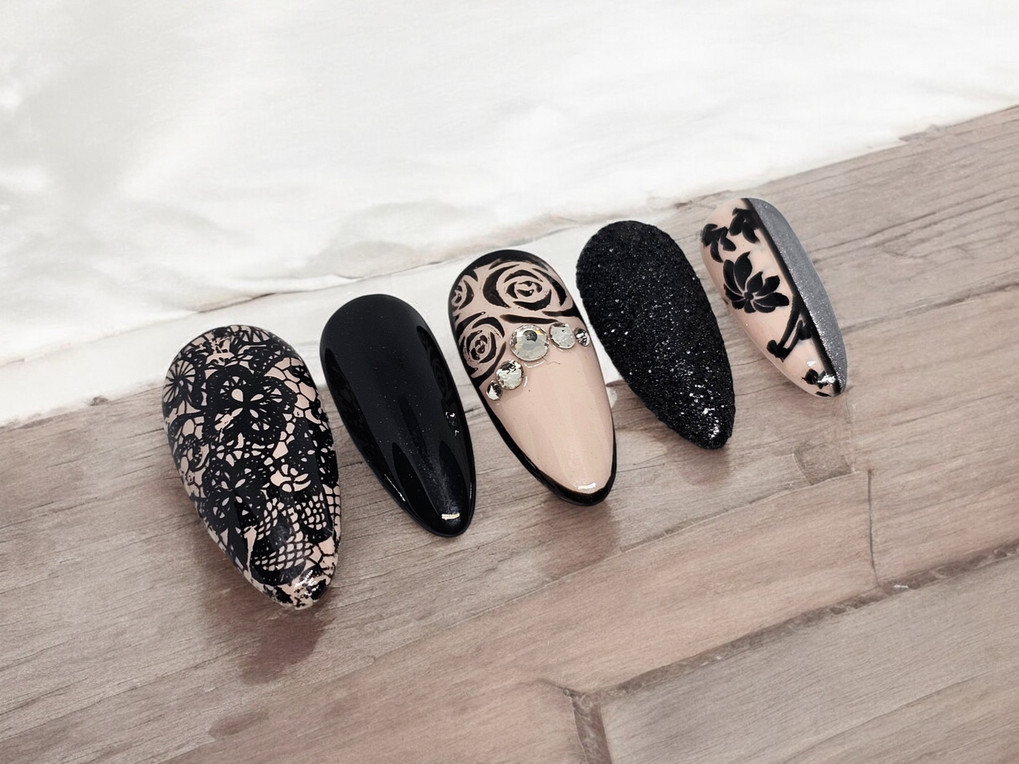 Dark Rose Press On Nails