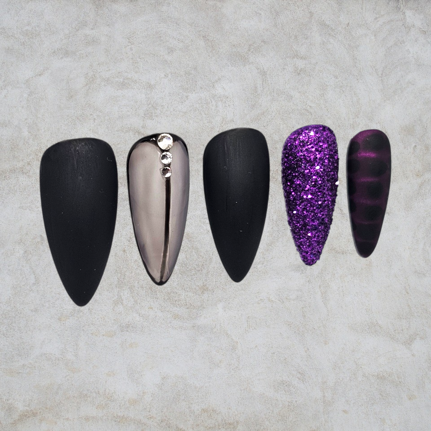 Midnight Amethyst Press On Nails