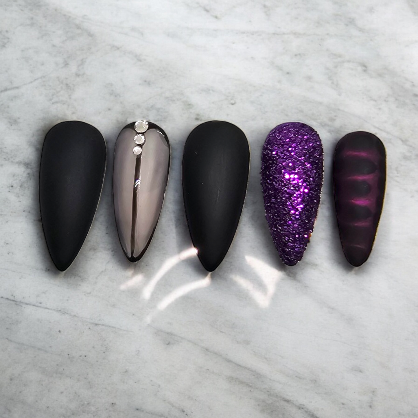 Midnight Amethyst Press On Nails
