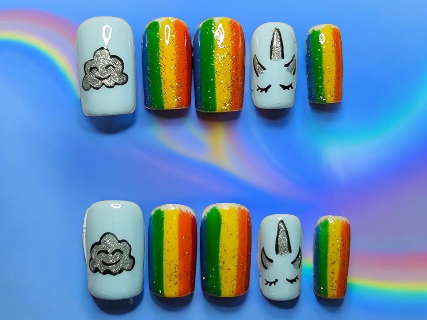 Rainbow Dreams & Unicorn Beams Press-On Nail Set