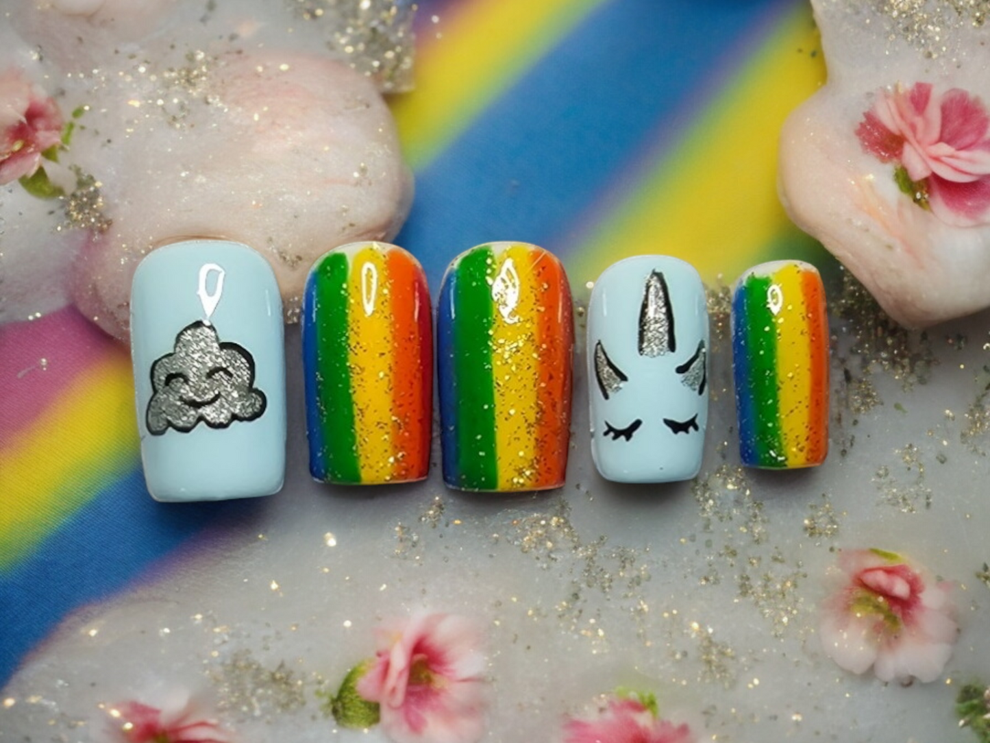 Rainbow Dreams & Unicorn Beams Press-On Nail Set