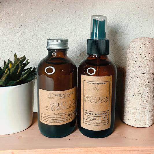 Green Tea & Lemongrass - ROOM & LINEN SPRAY -- by Moon Water Apothecary!