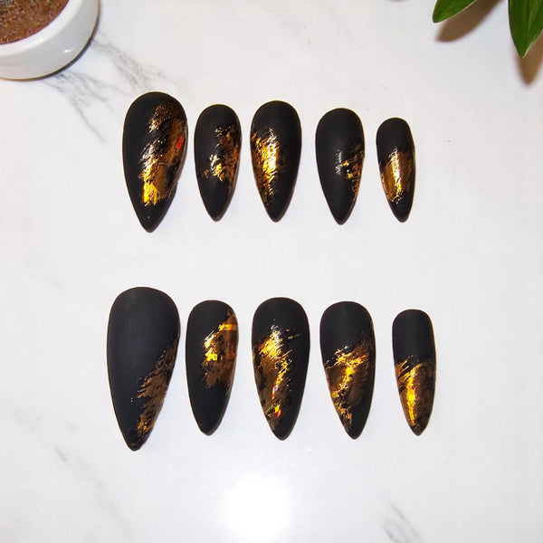 Matte Black Press On Nails