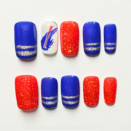 Buffalo Game Day Press On Nails