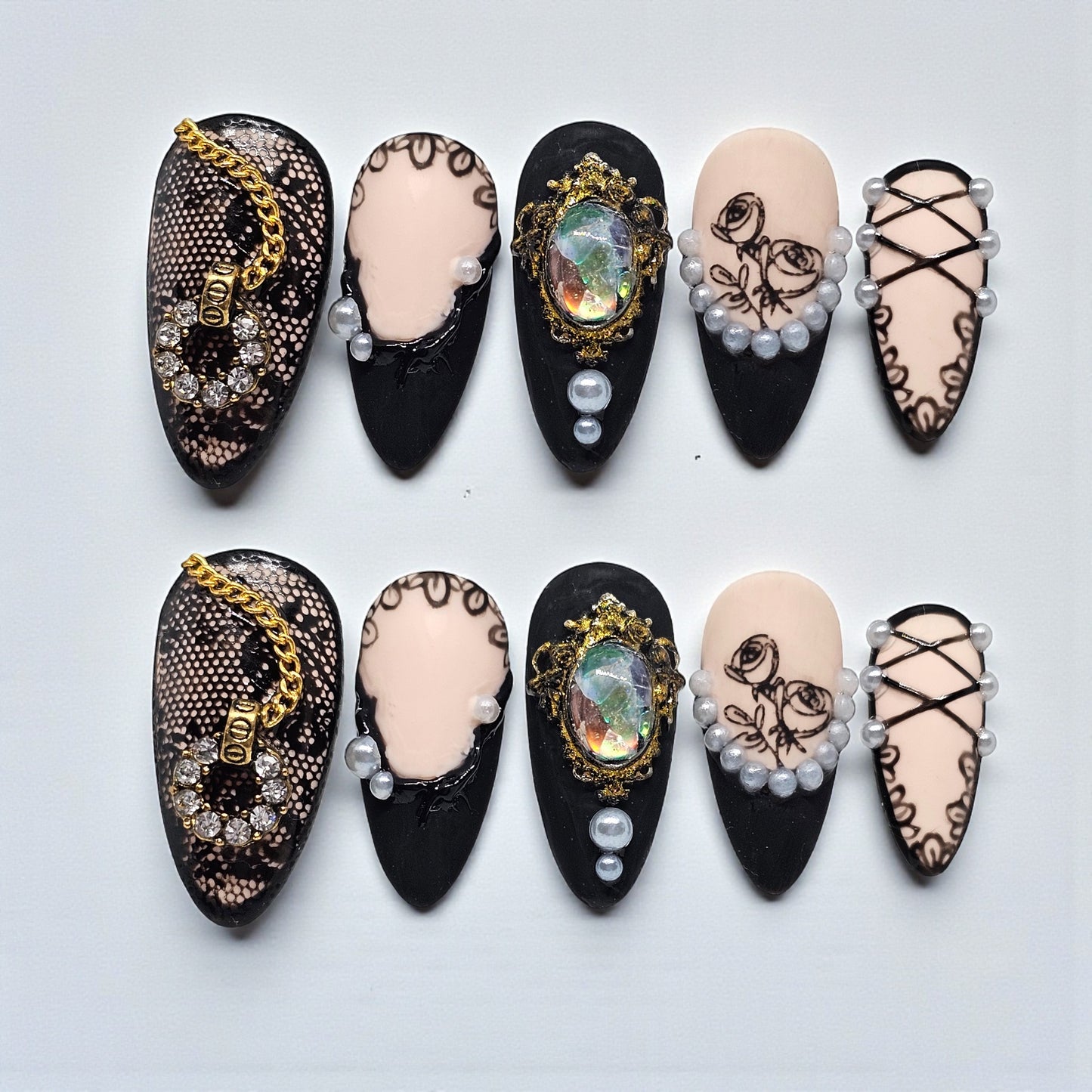 Dark Rose Press On Nails