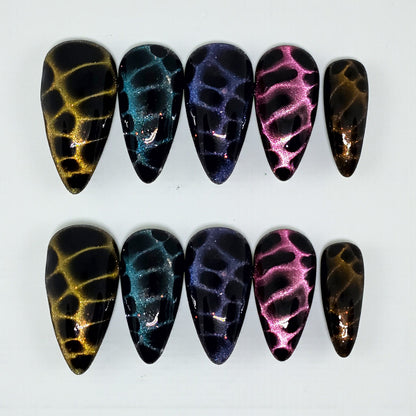 Galaxy Snake Skin Press On Nails