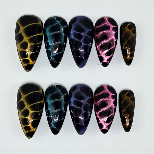 Galaxy Snake Skin Press On Nails