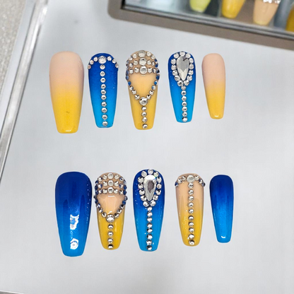 Golden Sunset Press On Nails