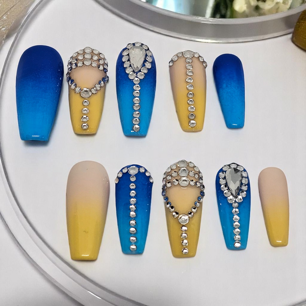 Golden Sunset Press On Nails