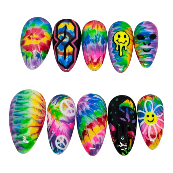 Trippy Tie-Dye Vibes Press On Nails