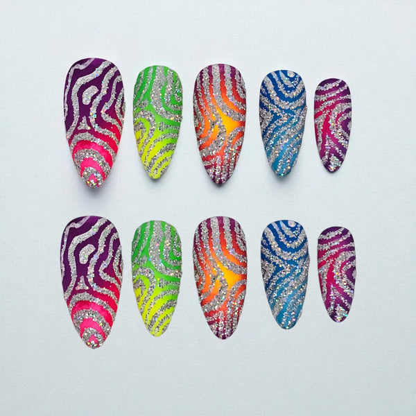 Zebra Pop Parade Press On Nails