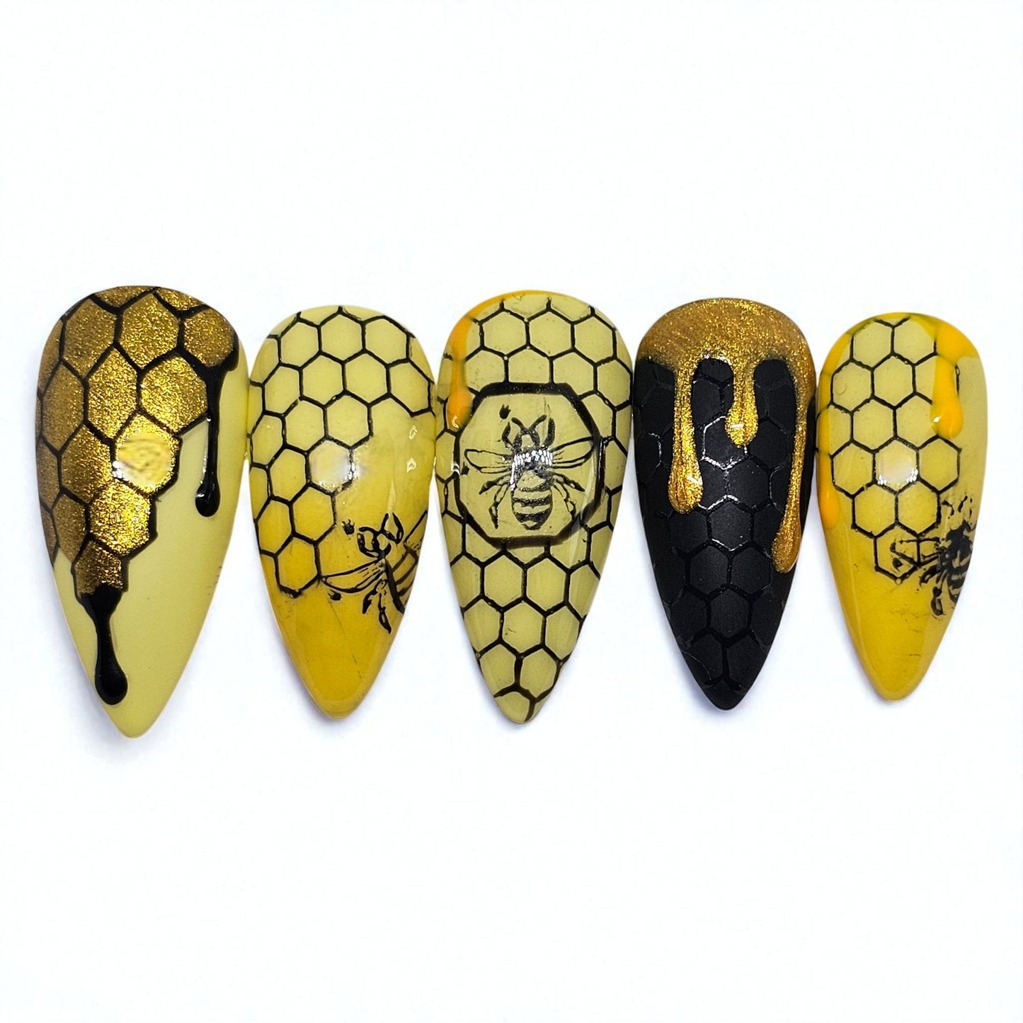 Honey Bee Press On Nails