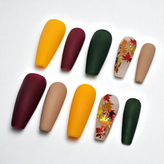 Golden Hour Fall Press On Nails