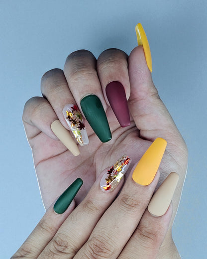 Golden Hour Fall Press On Nails