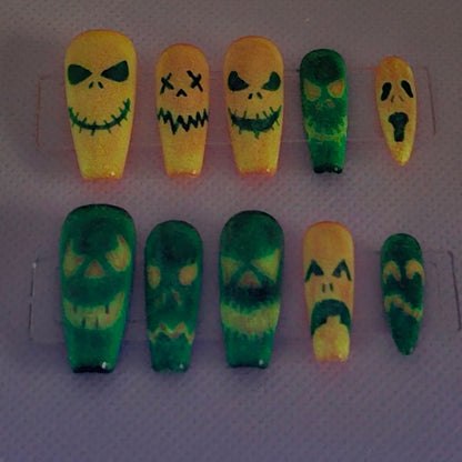 Trick or Treat Glow Press On Nails