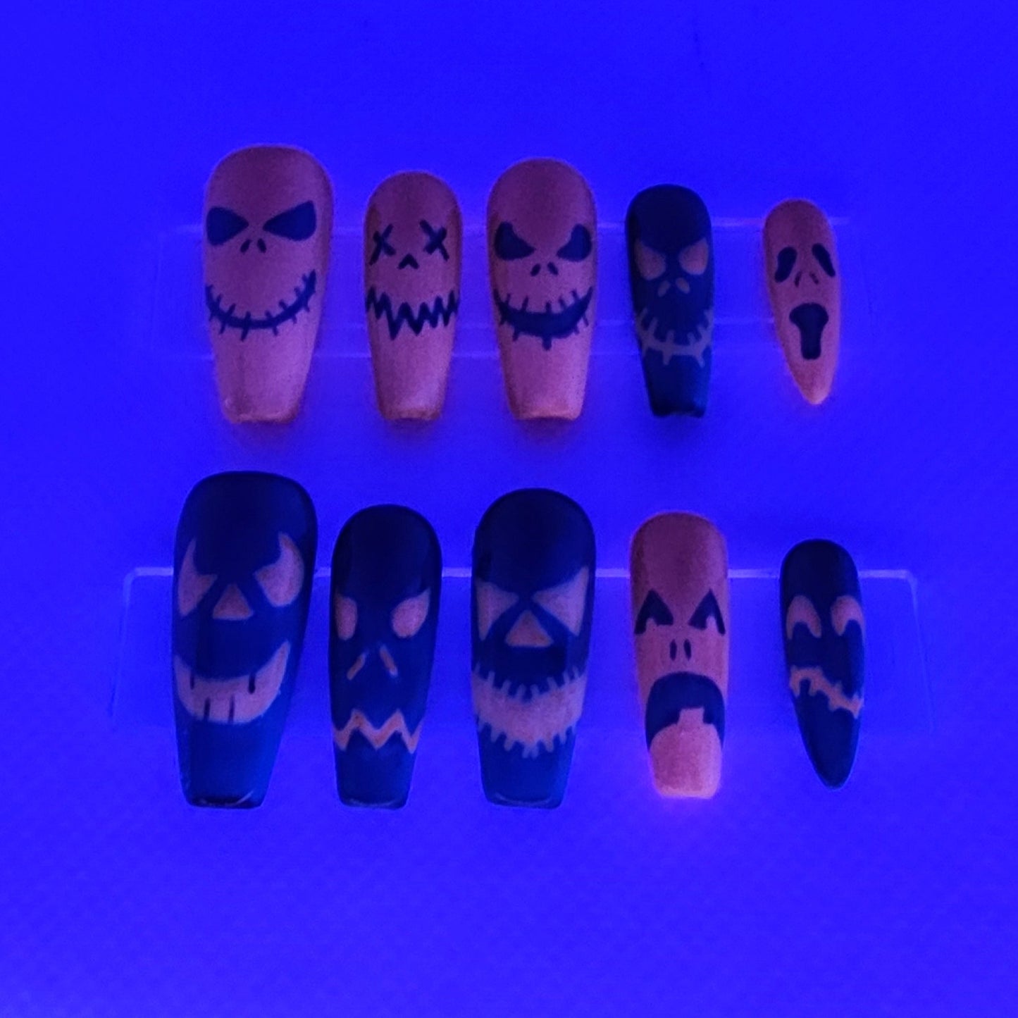 Trick or Treat Glow Press On Nails