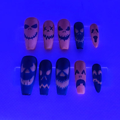 Trick or Treat Glow Press On Nails