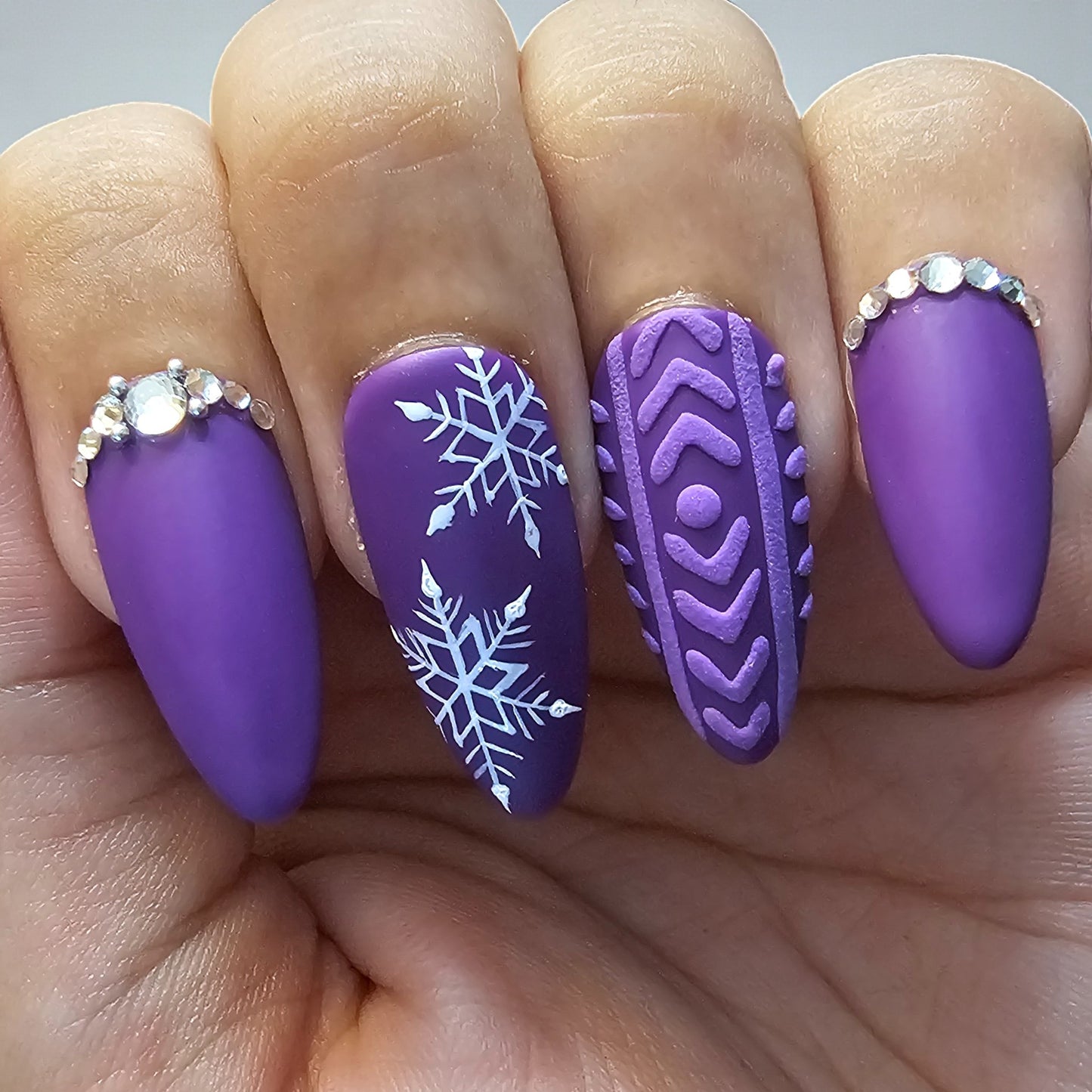 Purple Sweater Press On Nails