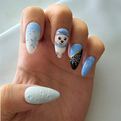 Snowball Snuggles Press On Nails