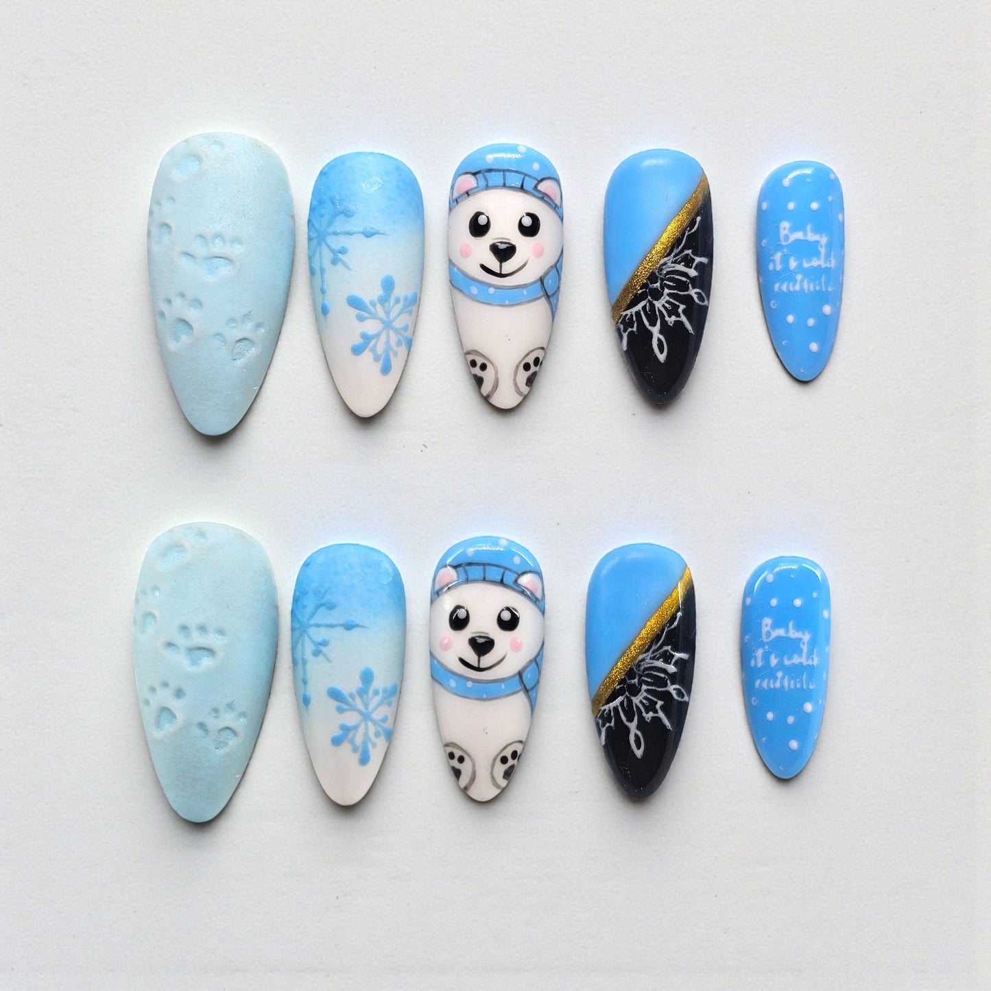 Snowball Snuggles Press On Nails