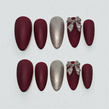 Wrapped In Red Press On Nails