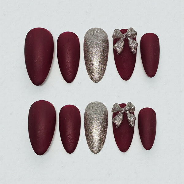 Wrapped In Red Press On Nails