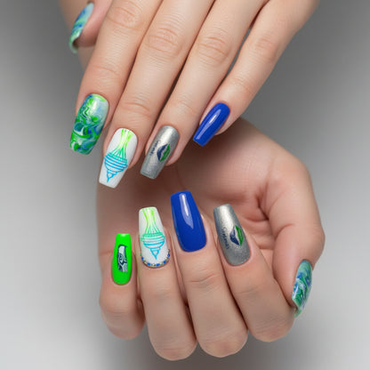 Emerald City Football Press On Nails