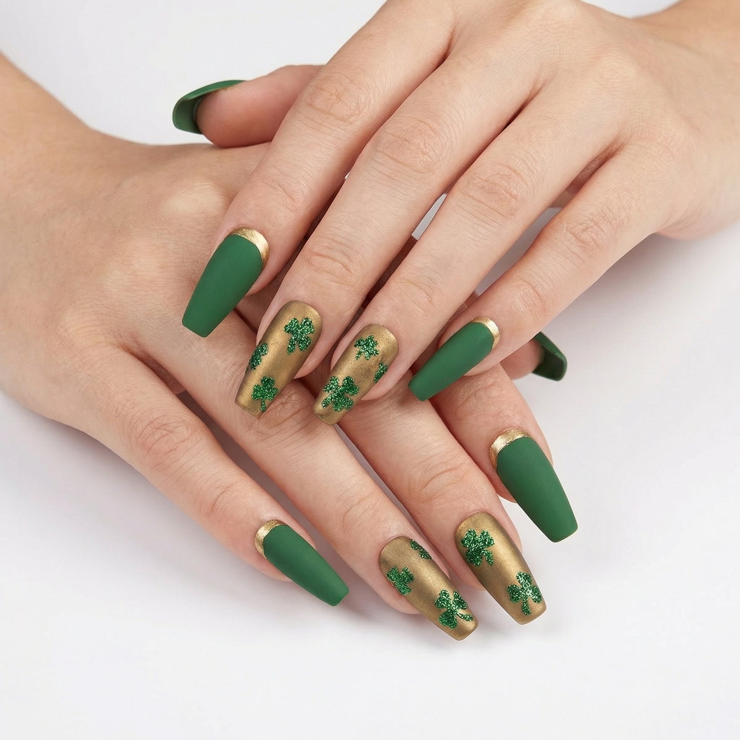 Shamrock Sparkle Press On Nails