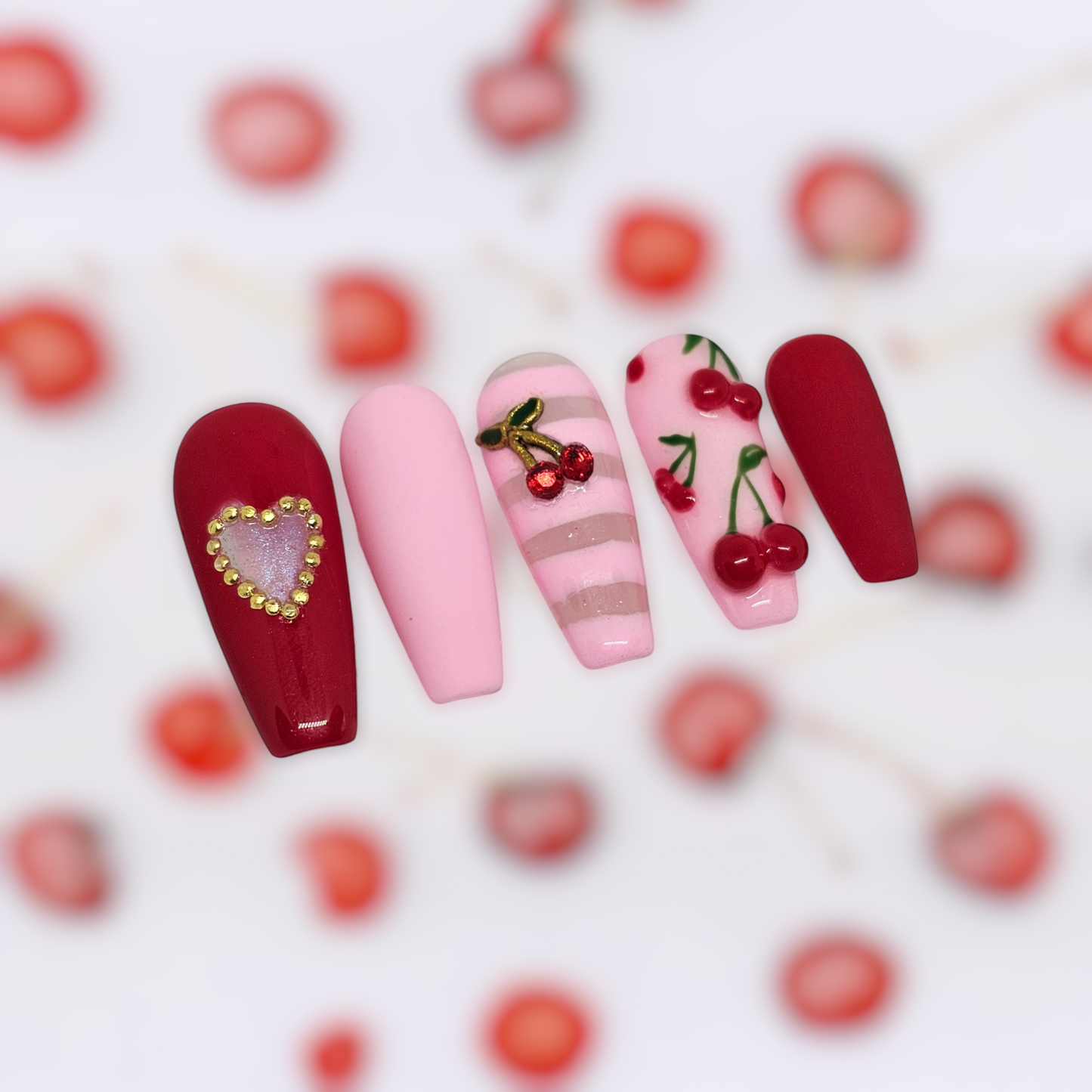 Juicy Cherries Press On Nails