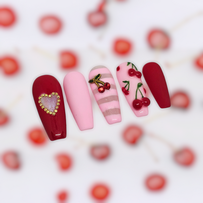 Juicy Cherries Press On Nails