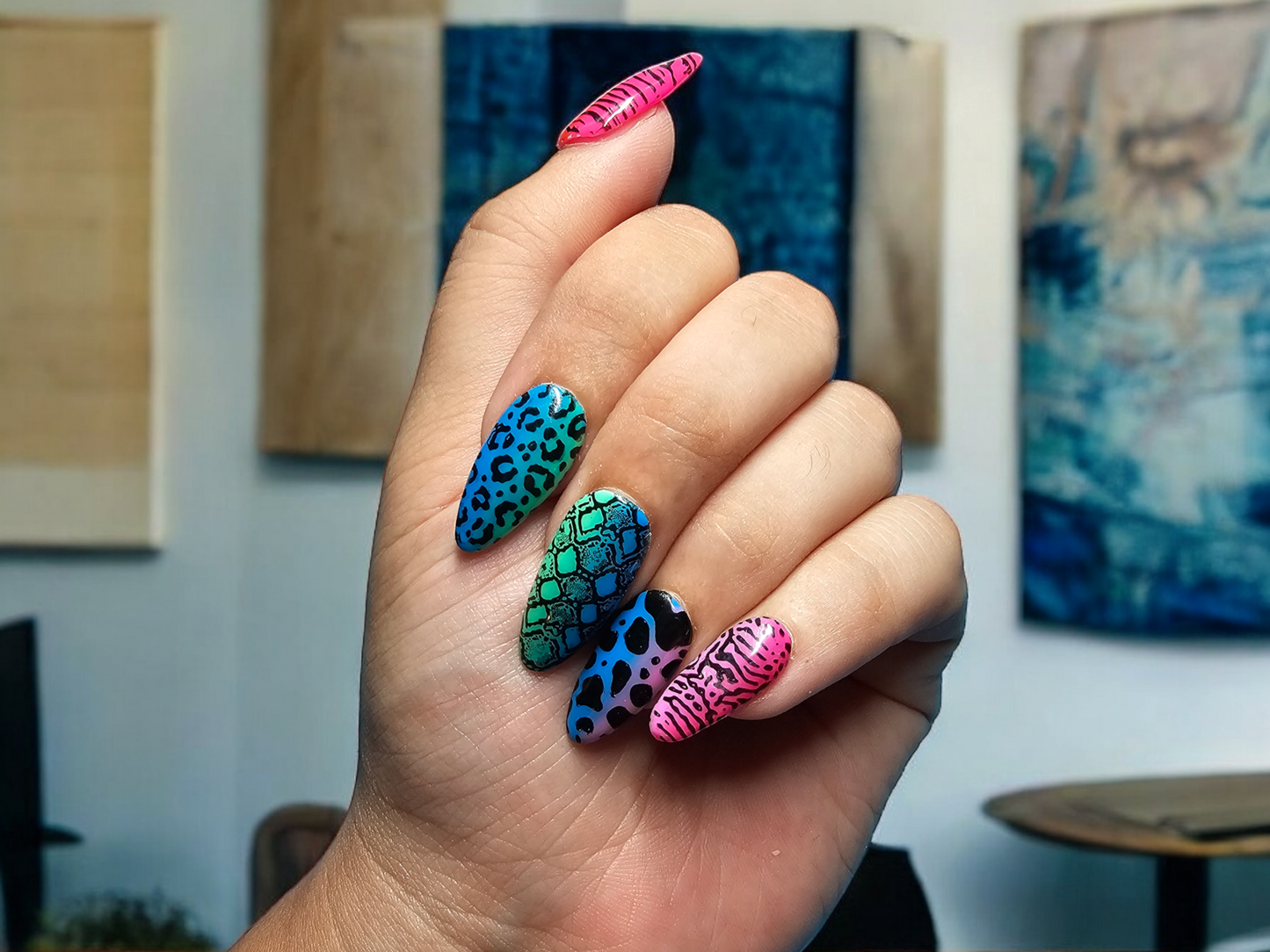 Rainbow Safari Press On Nails