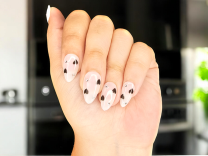 Classy Black Hearts Press On Nails
