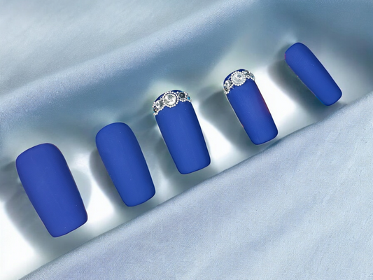 Elegant Blues Press On Nails