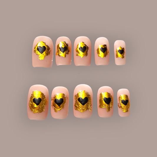 Golden Crush Press On Nails