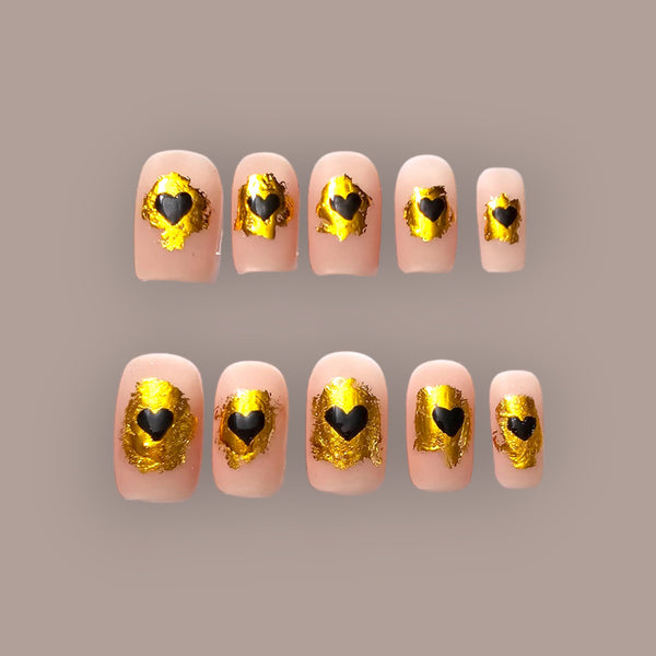 Golden Crush Press On Nails
