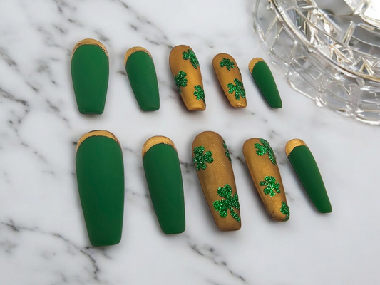 Shamrock Sparkle Press On Nails