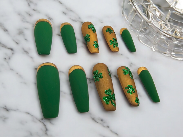 Shamrock Sparkle Press On Nails