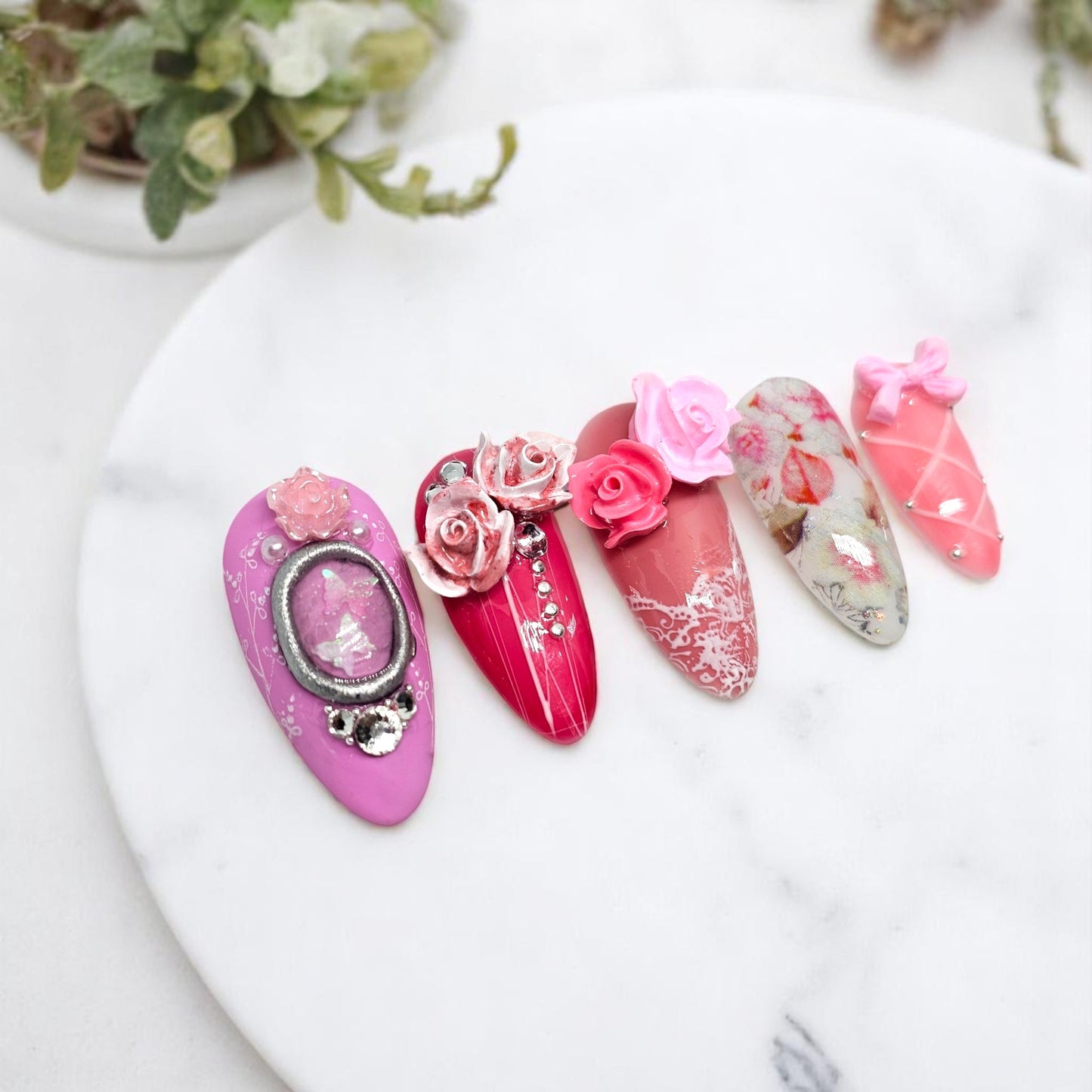 Rose Window Press On Nails