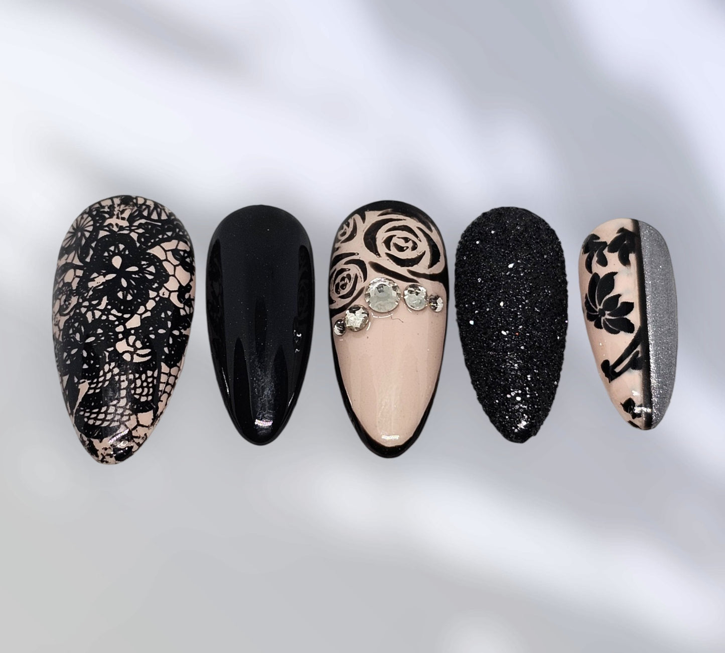 Dark Rose Press On Nails