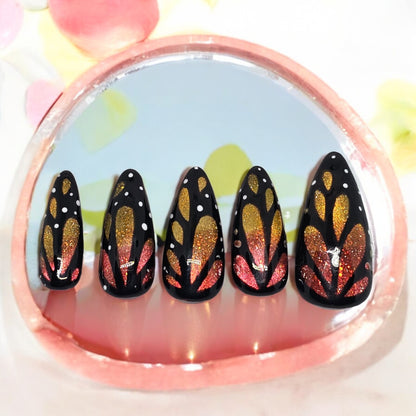 Monarch Butterfly Press On Nails
