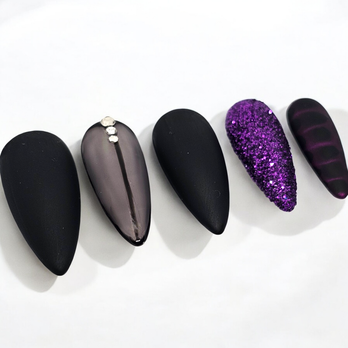 Midnight Amethyst Press On Nails